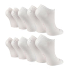 10 Pairs Ladies Bamboo Trainer Socks with Reinforced Heel & Toe