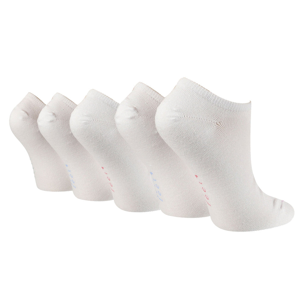 10 Pairs Ladies Bamboo Trainer Socks with Reinforced Heel & Toe