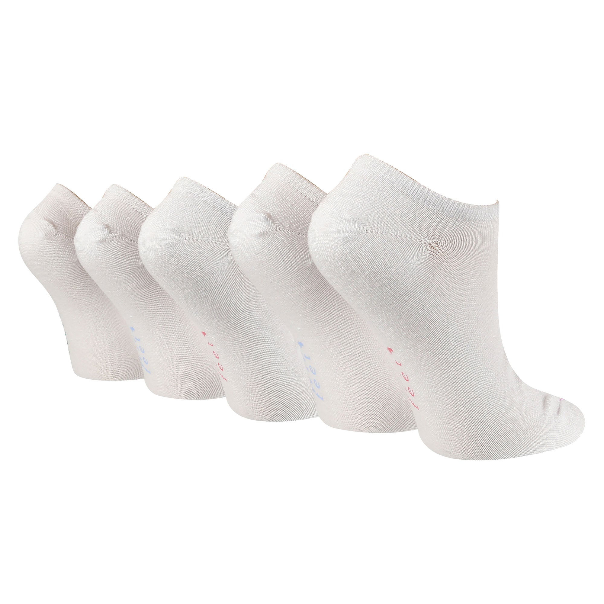 10 Pairs Ladies Bamboo Trainer Socks with Reinforced Heel & Toe