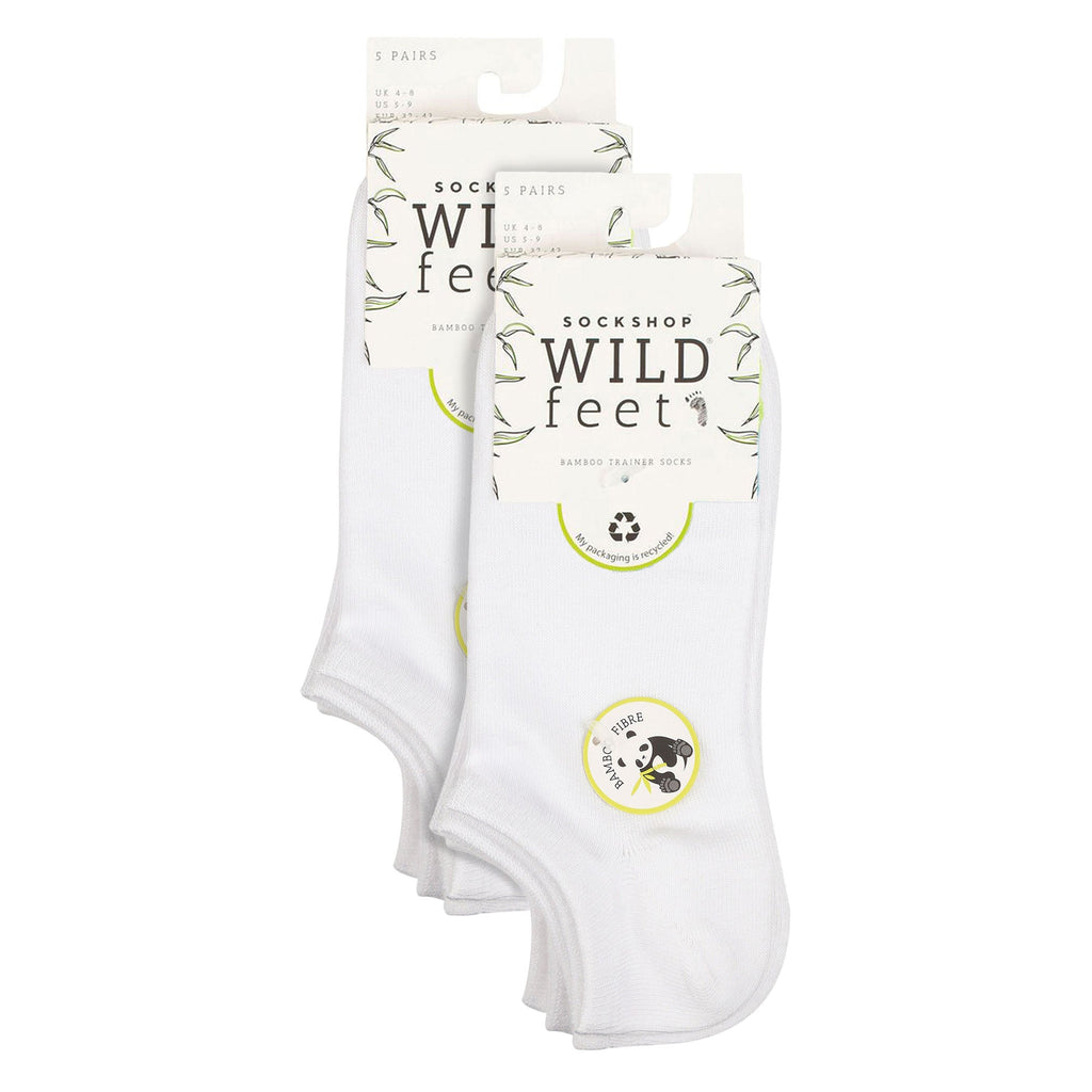 10 Pairs Ladies Bamboo Trainer Socks with Reinforced Heel & Toe