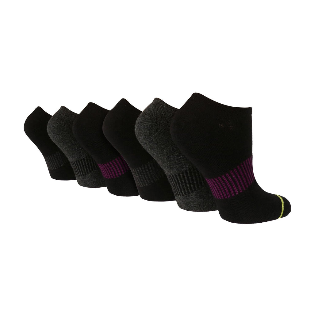 6 Pack Ladies Bamboo Sport Trainer Socks: Low Cut, Cushioned, Athletic Socks