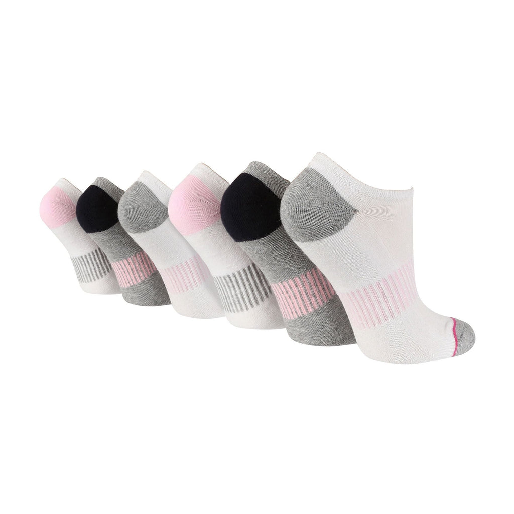 6 Pack Ladies Bamboo Sport Trainer Socks: Low Cut, Cushioned, Athletic Socks