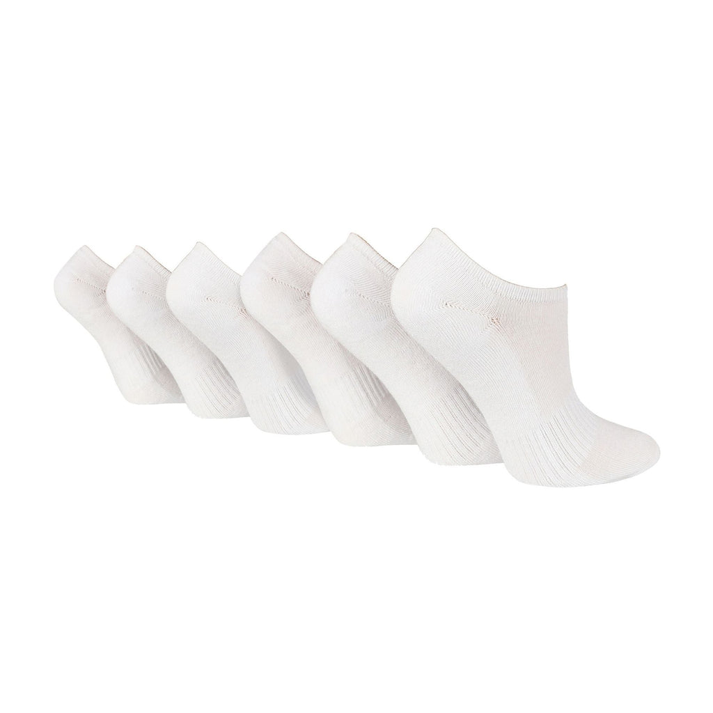 6 Pack Ladies Bamboo Sport Trainer Socks: Low Cut, Cushioned, Athletic Socks