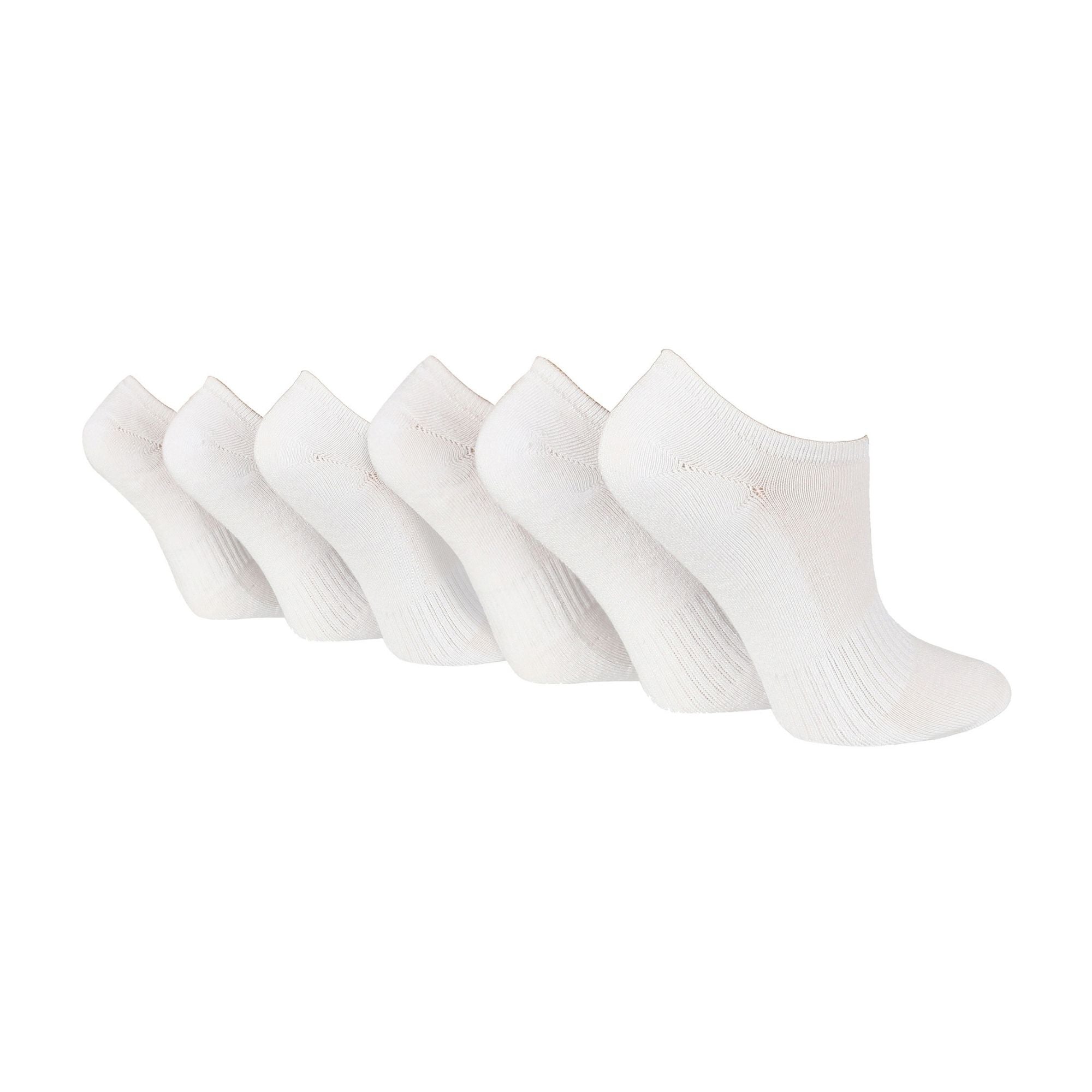 6 Pack Ladies Bamboo Sport Trainer Socks: Low Cut, Cushioned, Athletic Socks