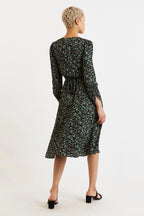 Kathlyn Fleur Vert Print Long Sleeve Midi Dress