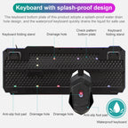 SHIPADOO D620 104-key Wired RGB Color Cracked Backlight Gaming Keyboard Mouse Kit for Laptop, PC