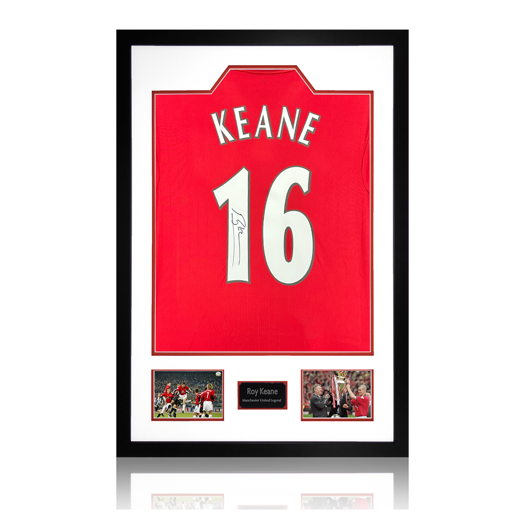 Roy Keane Signed Manchester United Shirt Premium Frame