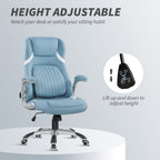 Vinsetto Linen-Look Office Chair, with Adjustable Height and Tension - Blue