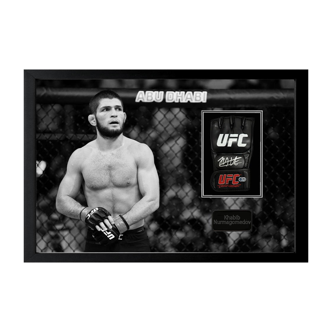 Khabib Nurmagomedov Signed UFC Mitt Iconic Frame (ACG Cart)