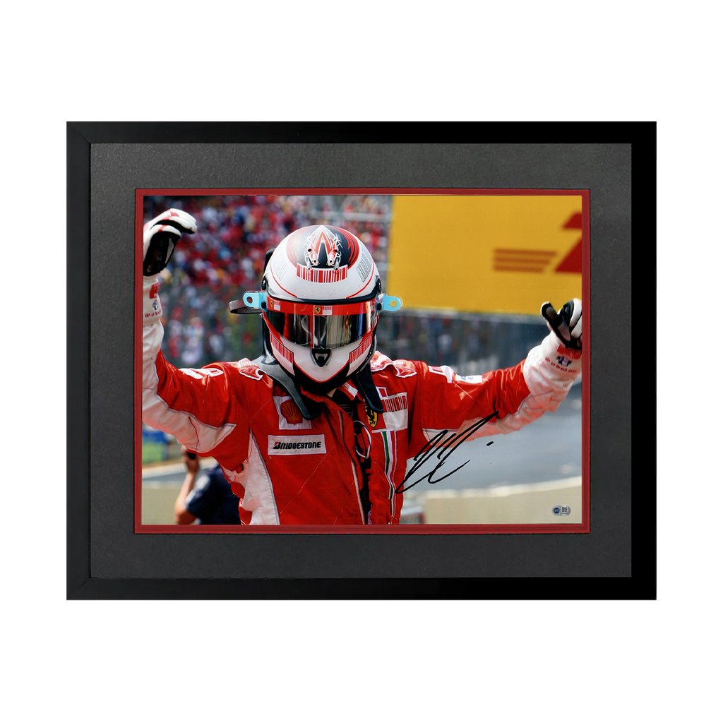 Kimi Raikkonen Signed 16x12 Image Deluxe Mount Frame (ACG Cert)