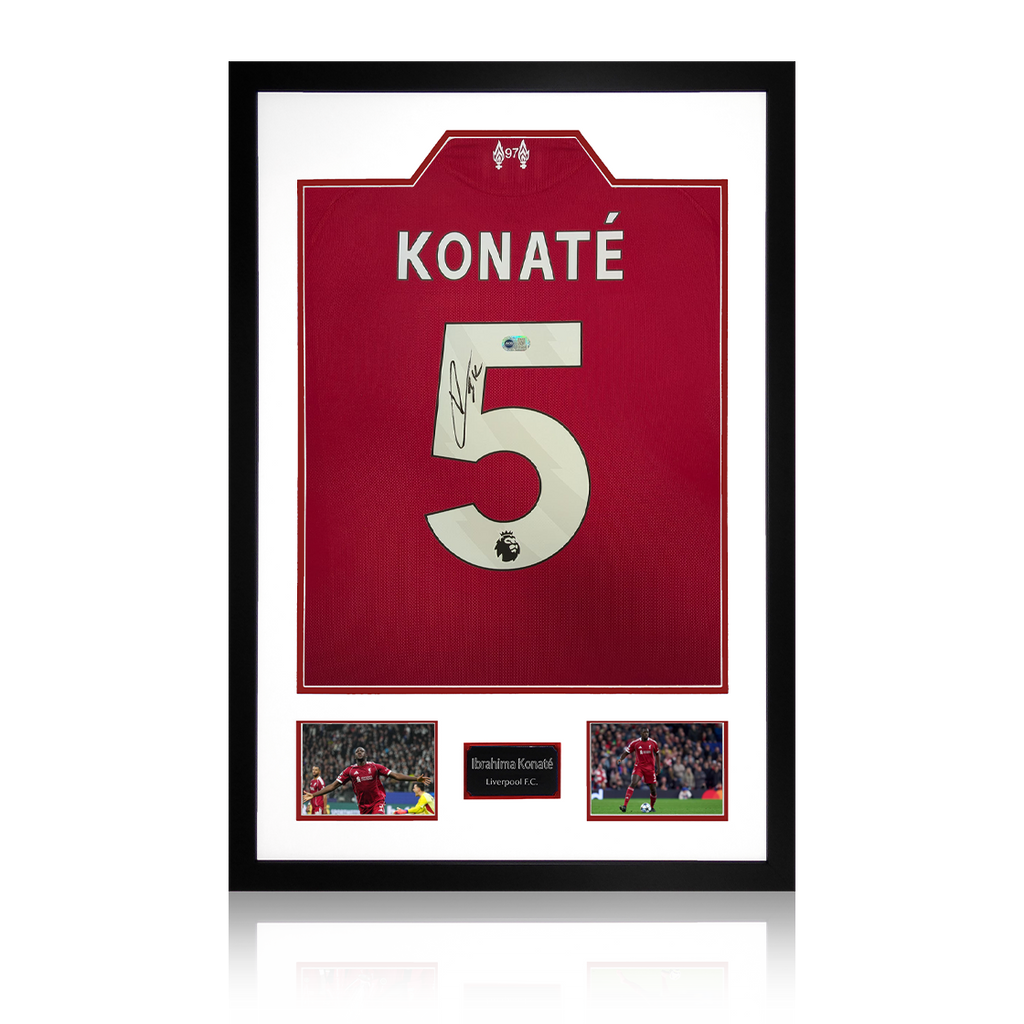 Ibrahima Konaté Signed Liverpool Shirt Premium Frame (ACG Cert)