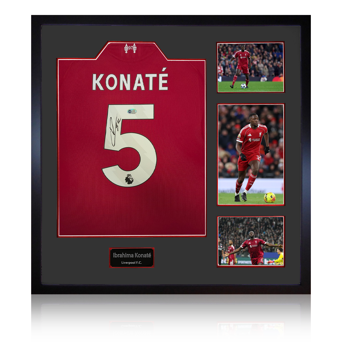 Ibrahima Konaté Signed Liverpool Shirt Elite Frame (ACG Cert)