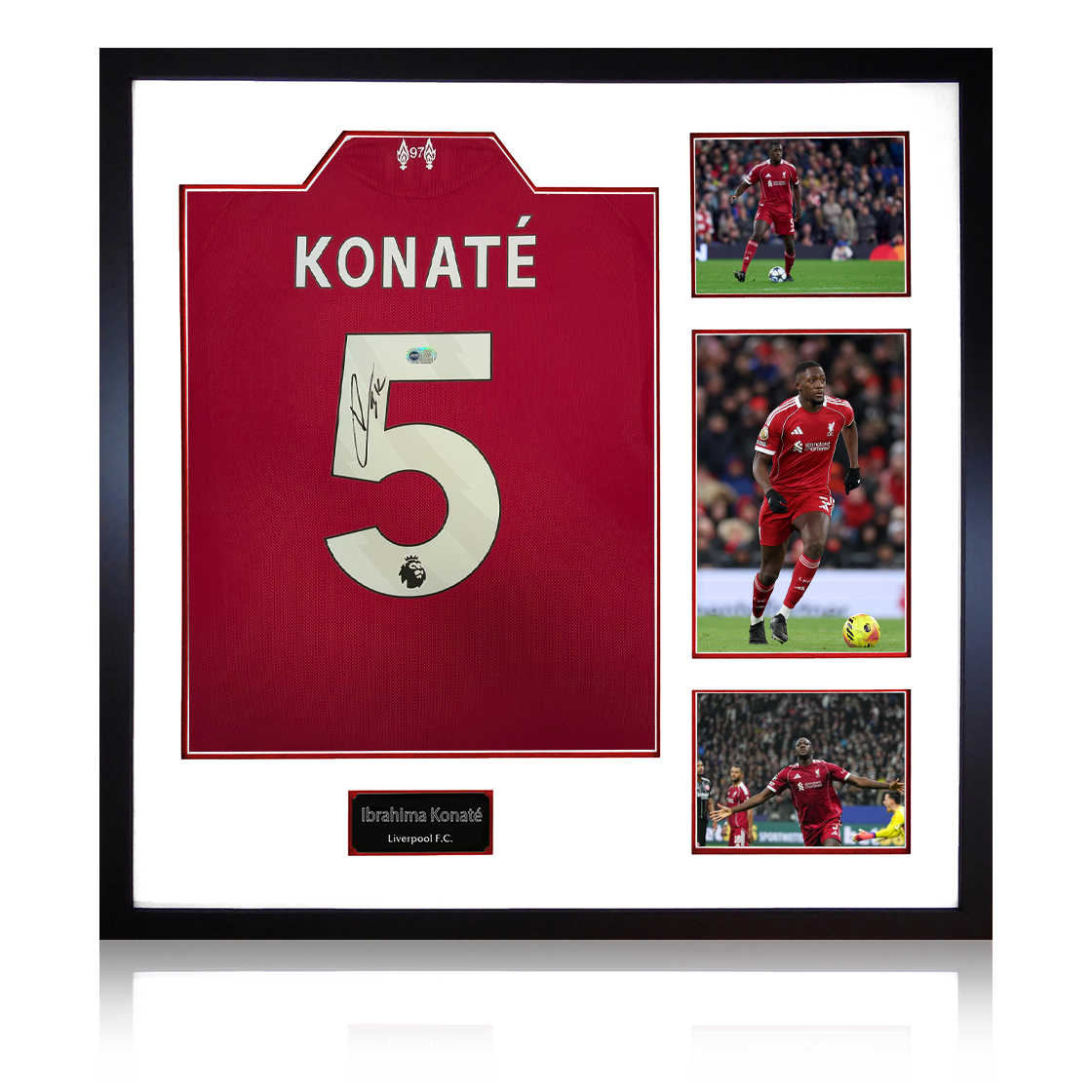 Ibrahima Konaté Signed Liverpool Shirt Elite Frame (ACG Cert)