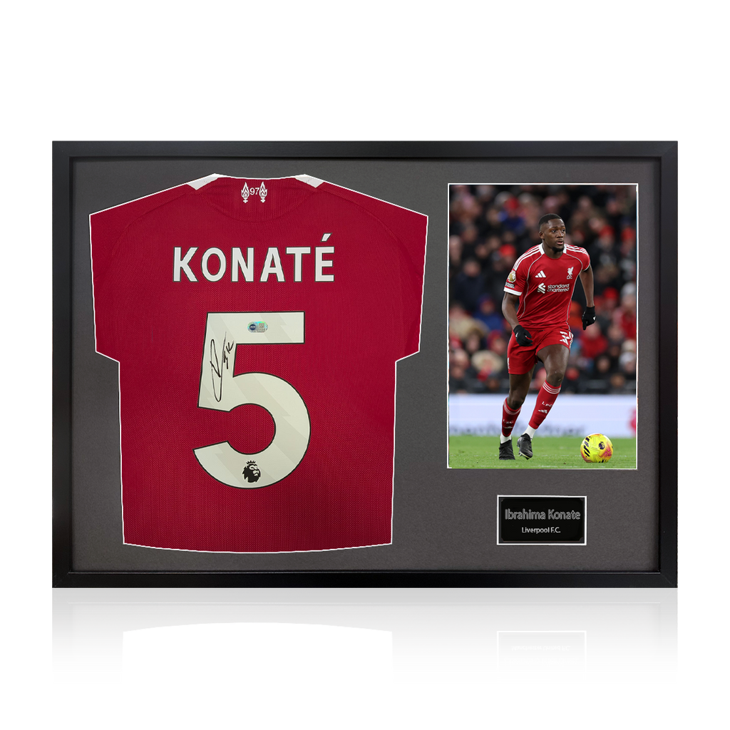 Ibrahima Konaté Signed Liverpool Shirt Classic Frame (ACG Cert)