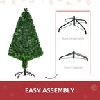 HOMCOM 4FT Pre-Lit Fibre Optic Artificial Christmas Tree Holiday Xmas Décor with Tree Topper Multi-Colour