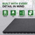 43mm Sprung PRO Rubber AntiShock Gym Flooring Tile