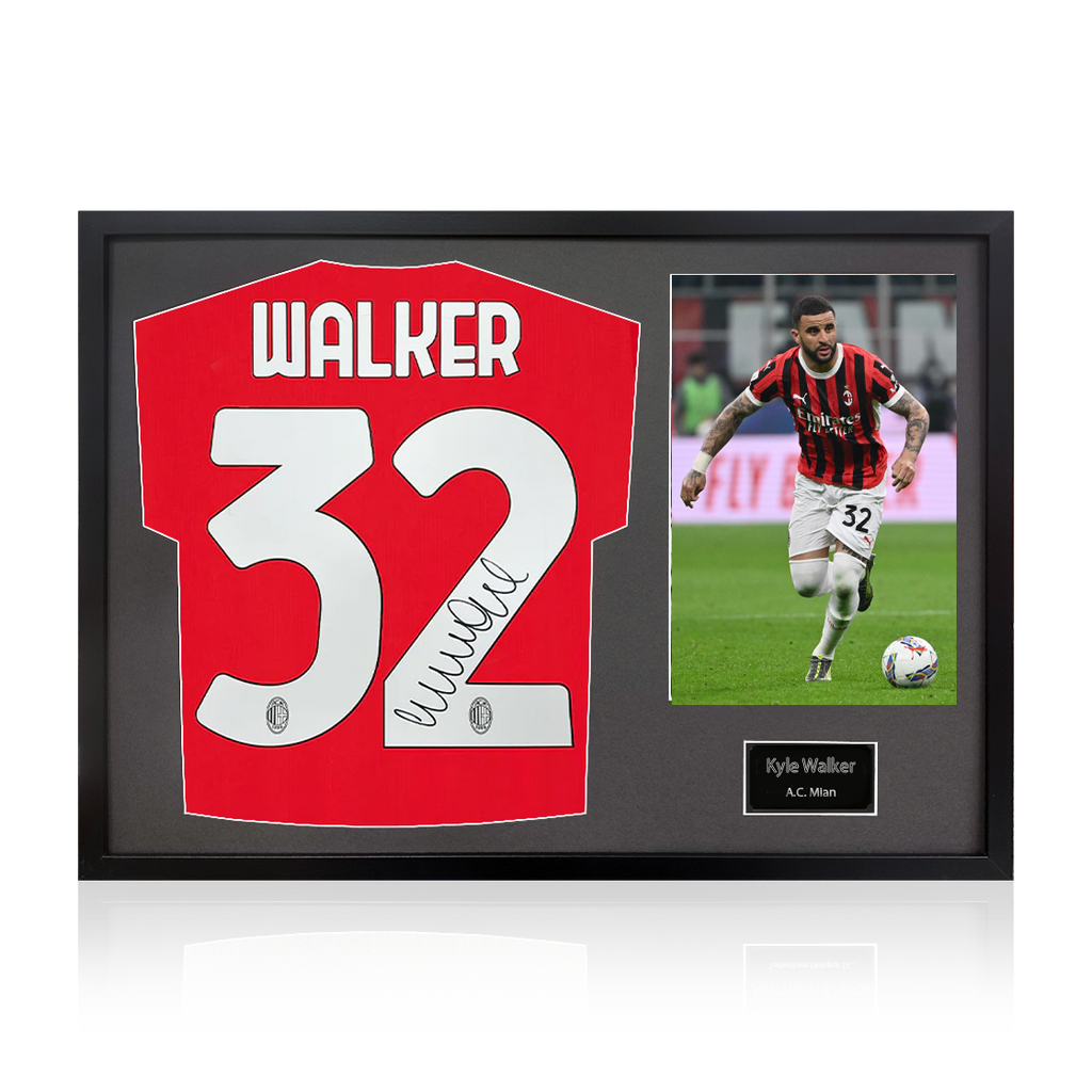 Kyle Walker Signed AC Milan Shirt Classic Frame