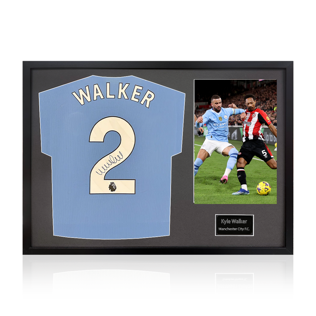 Kyle Walker Signed Manchester City Shirt Classic Frame