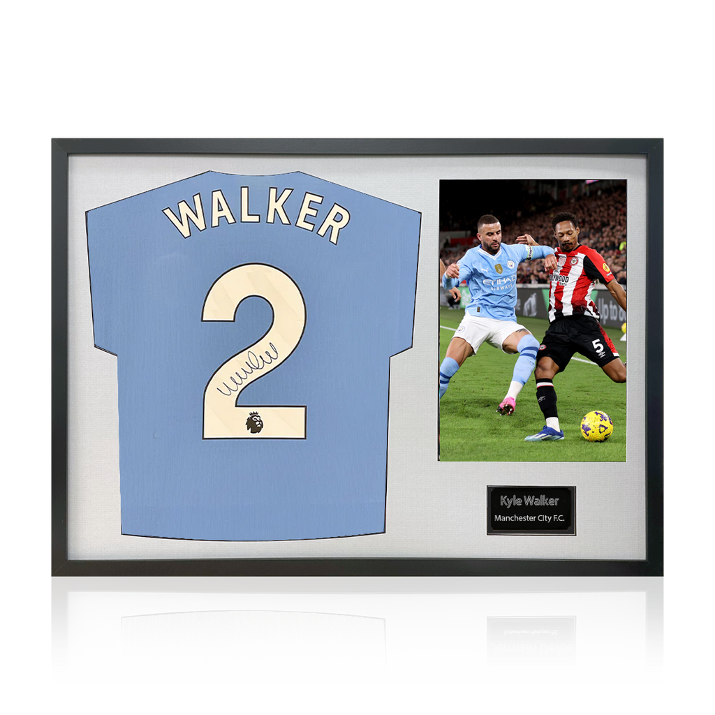 Kyle Walker Signed Manchester City Shirt Classic Frame