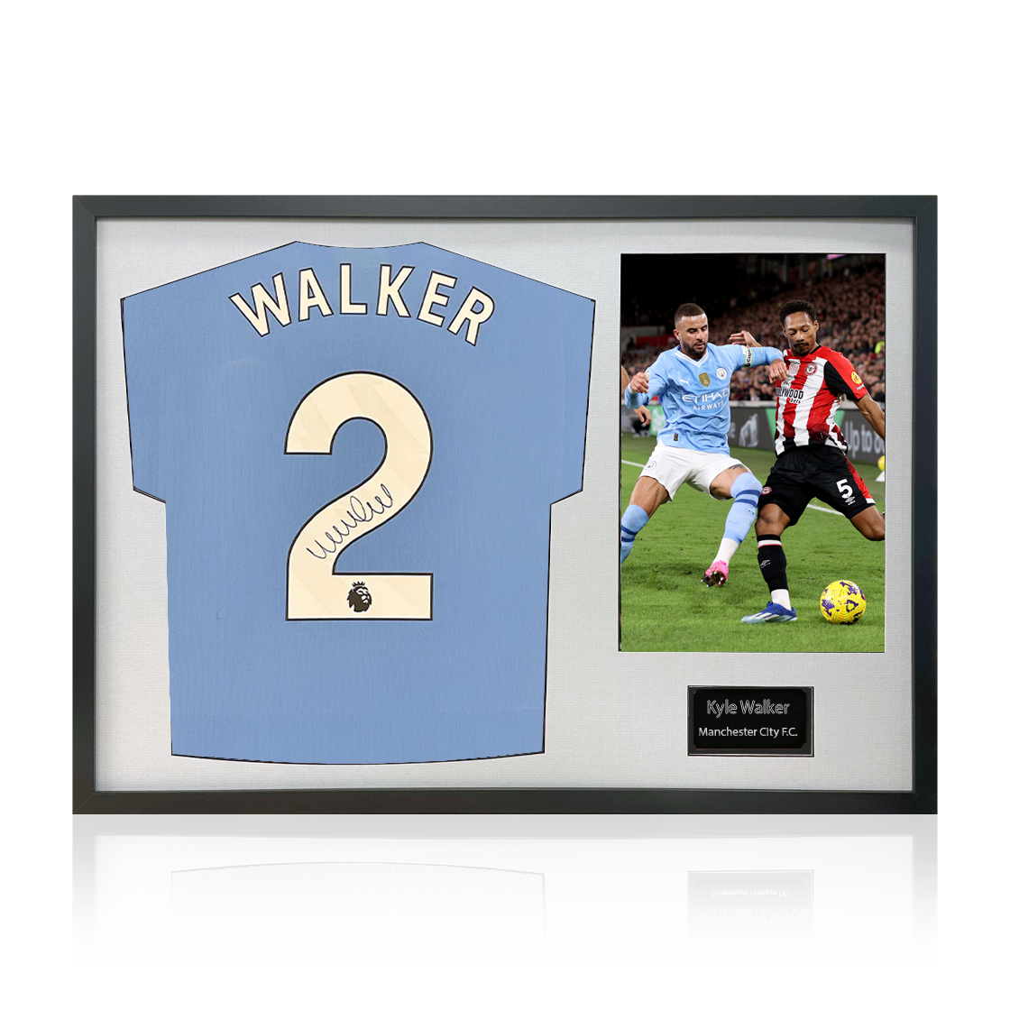 Kyle Walker Signed Manchester City Shirt Classic Frame