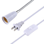 E27 360 Degrees Flexible Clip Lamp Base Holder with Switch, US Plug