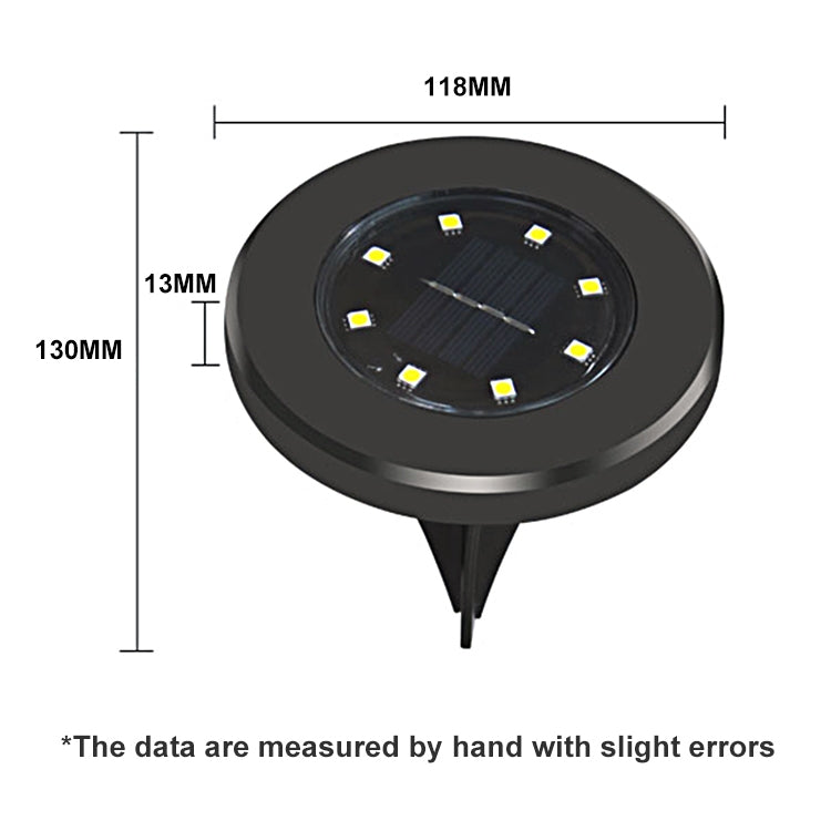 4 PCS 8 LEDs IP65 Waterproof Solar Powered Buried Lamp Garden Villa Garden Lawn Decorative Spotlight