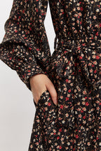 Louche Leonie Wax Flower Long Sleeve Midi Shirtdress