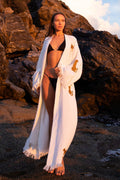 WILD LEOPARD Organic Cotton Kimono in Brown