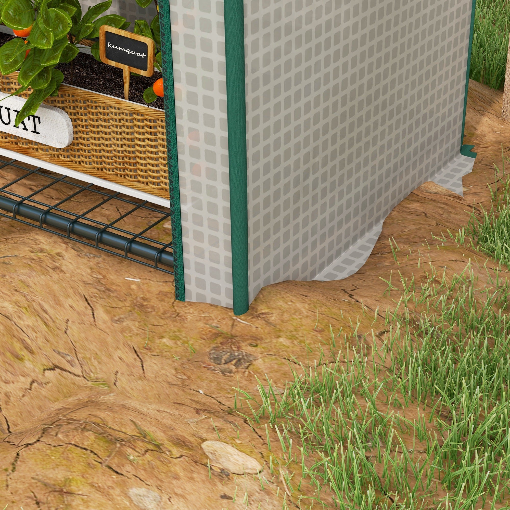 Outsunny 4 Tier Mini Greenhouse for Outdoor, Portable Gardening Plant Green House with Storage Shelf, Roll-Up Zipped Door, Metal Frame and PE Cover, 80 x 49 x 160cm, White
