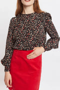 Lima Wax Flower Print Long Sleeve Blouse