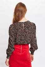 Lima Wax Flower Print Long Sleeve Blouse