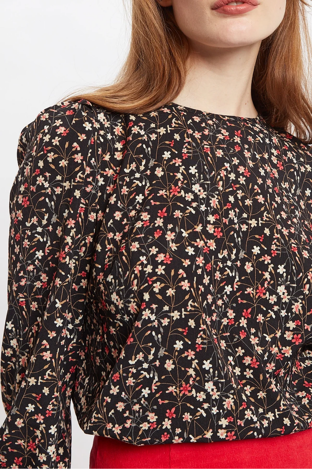 Lima Wax Flower Print Long Sleeve Blouse