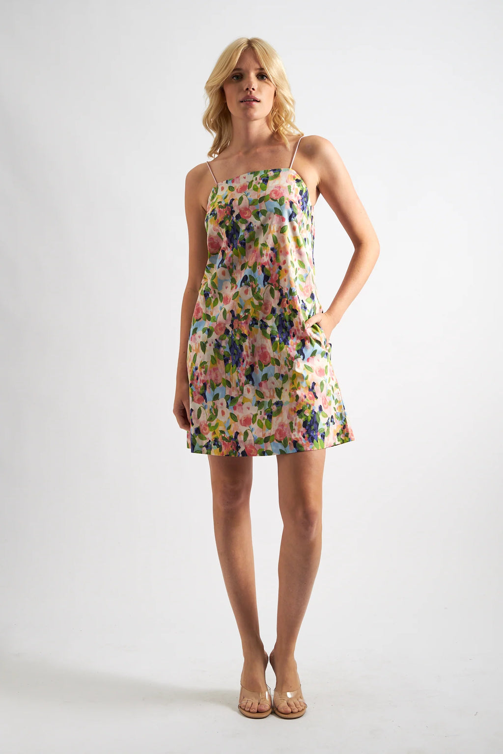 Linsey Summer Dream Print Strappy Mini Sundress