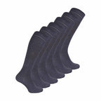 Ladies 6 Pairs Long Bamboo Socks | Knee High Plain & Patterned Design Socks