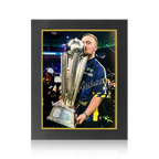 Luke Littler Signed 2025 World Champion Image Deluxe Mount