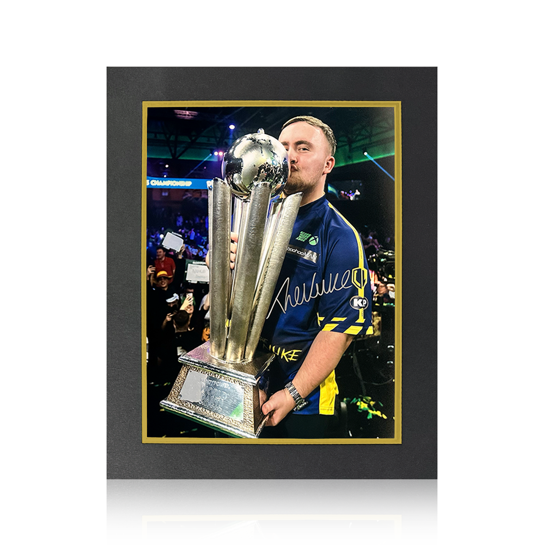 Luke Littler Signed 2025 World Champion Image Deluxe Mount