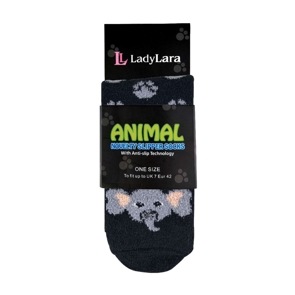 1 Pack Ladies Fluffy Animal Pattern Slipper Socks with Grips