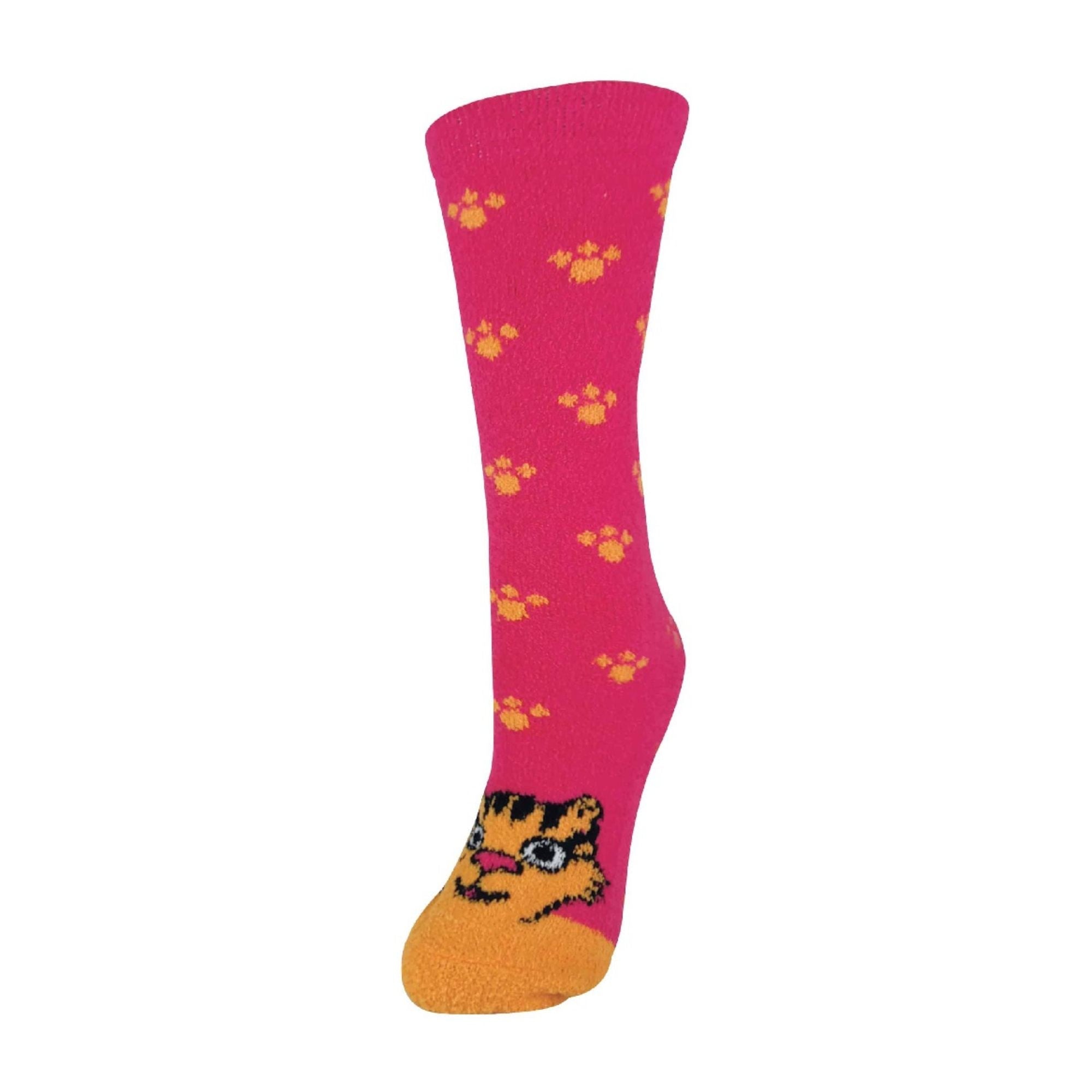 1 Pack Ladies Fluffy Animal Pattern Slipper Socks with Grips