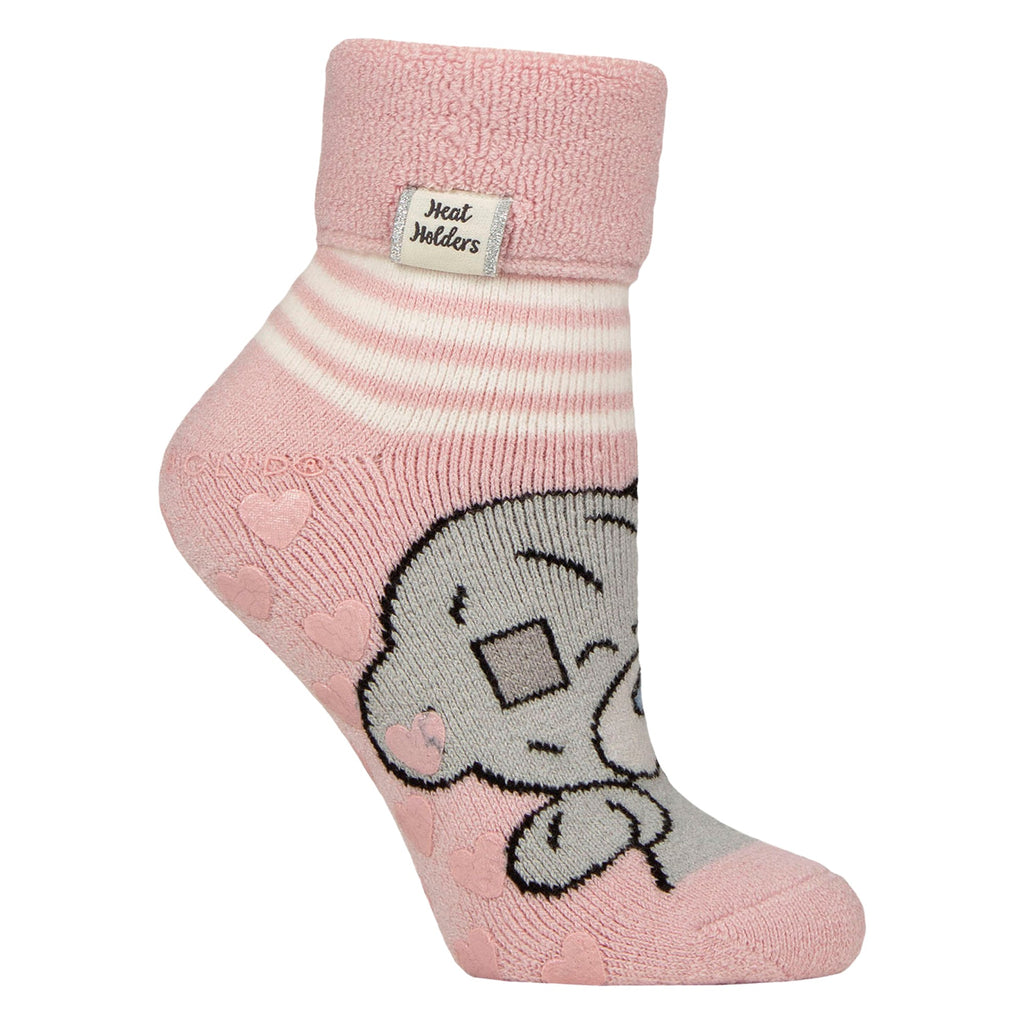 Ladies Thermal Lounge Gripper Thin Socks with Tatty Teddy Pattern