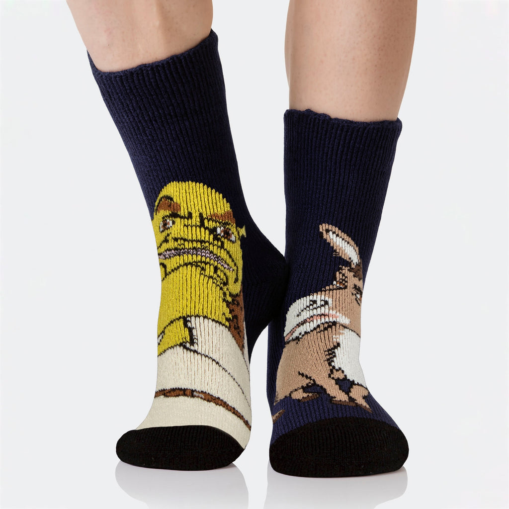Mens Thermal Shrek Patterned Socks with Soft Brushed Lining