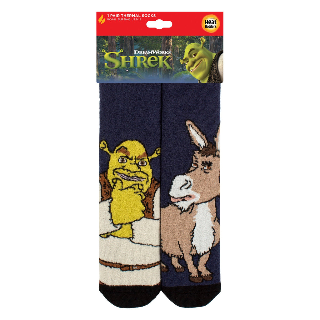 Mens Thermal Shrek Patterned Socks with Soft Brushed Lining