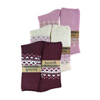 Ladies 3 Pack Turnover Top Wool Bed Socks for Winter - Fluffy Nordic Design