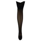 2 Pack Ladies Seamed Stockings with Lace Top