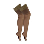 2 Pack Ladies Seamed Stockings with Lace Top