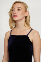 Lubin Velvet Cami Midi Dress - Navy