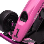 HOMCOM 24V Electric Go Kart for Kids, Drift Ride-On Racing Go Kart with 2 Speeds, for Boys Girls Aged 8-12 Years Old, Pink
