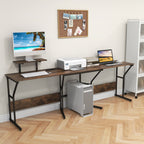 L-shaped Desk Corner Computer Desk with Movable Monitor Stand-Black