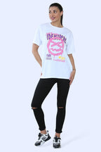 Ladies Identical Printed Short Sleeve T-Shirt Top