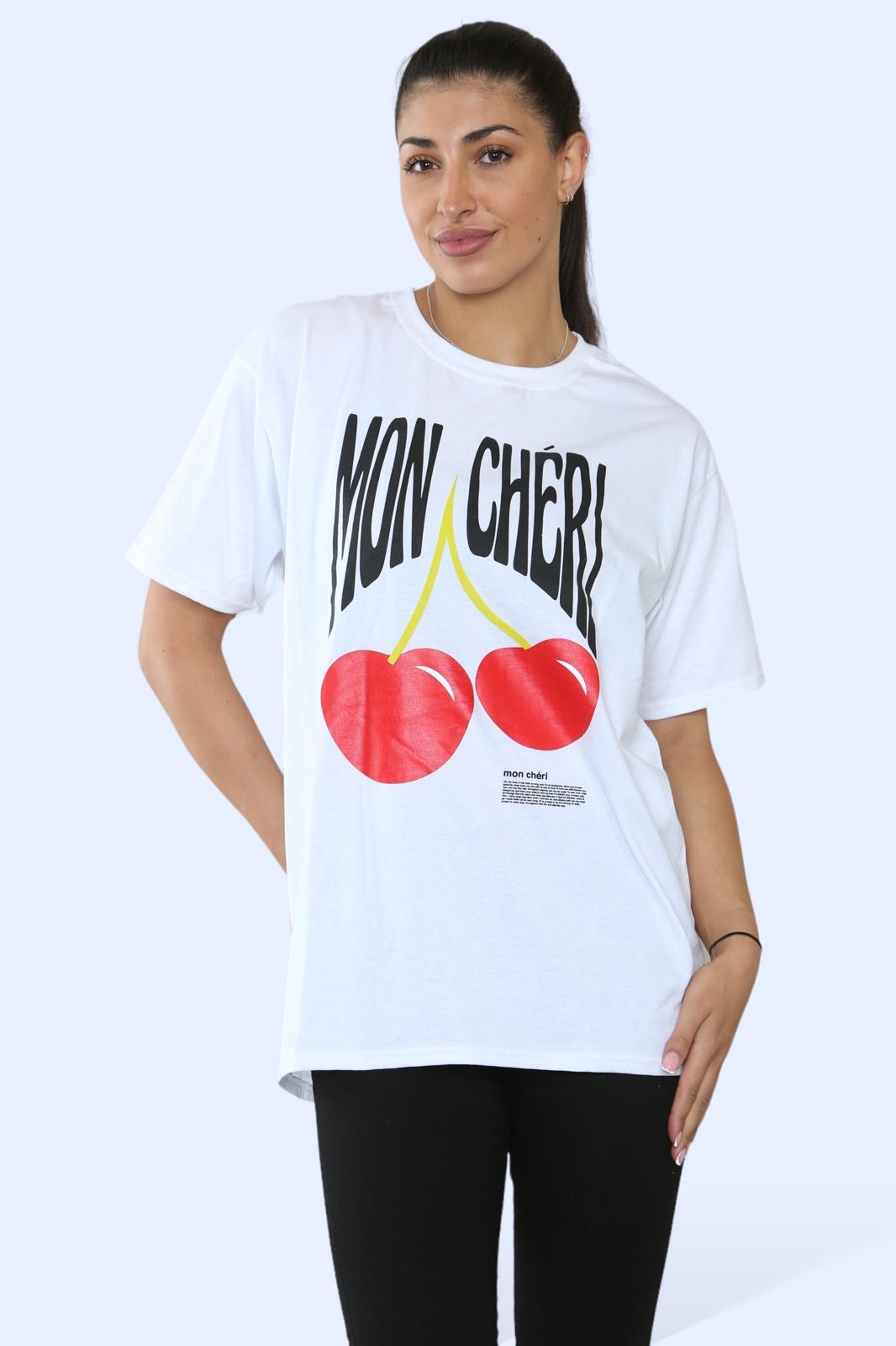 Ladies Mon Cheri  Printed Short Sleeve T-Shirt Top