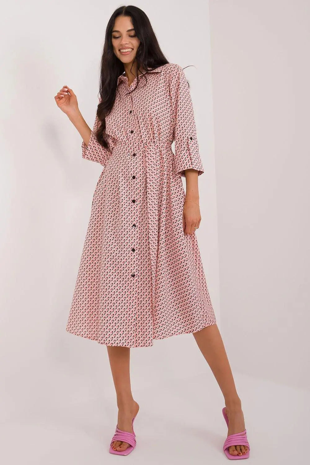 Lakerta flared cut shirt dress